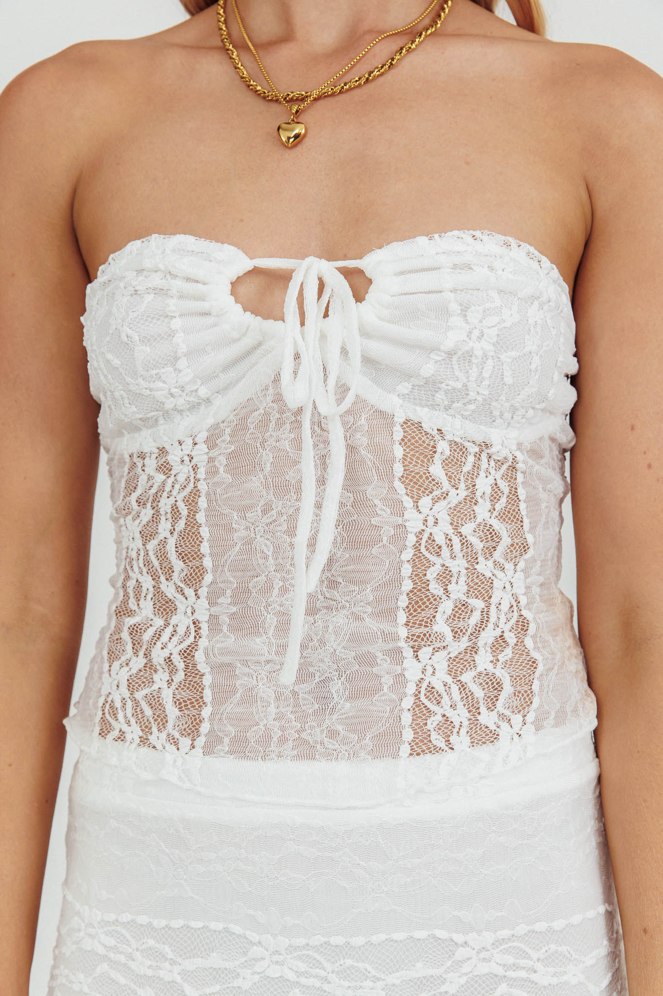 Laganas Lace Top White by Selfie Leslie