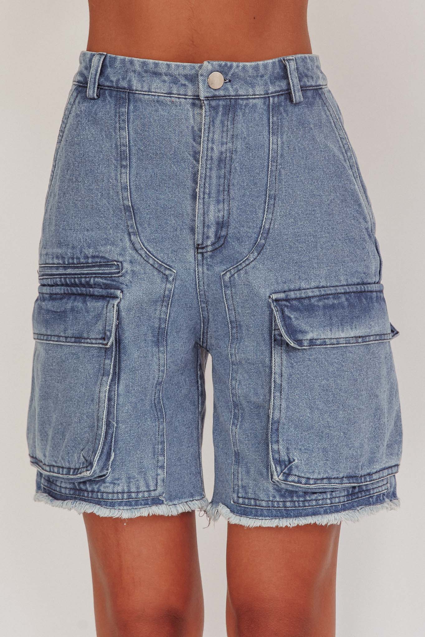 Shop the Tardy Cargo Short Jorts Denim