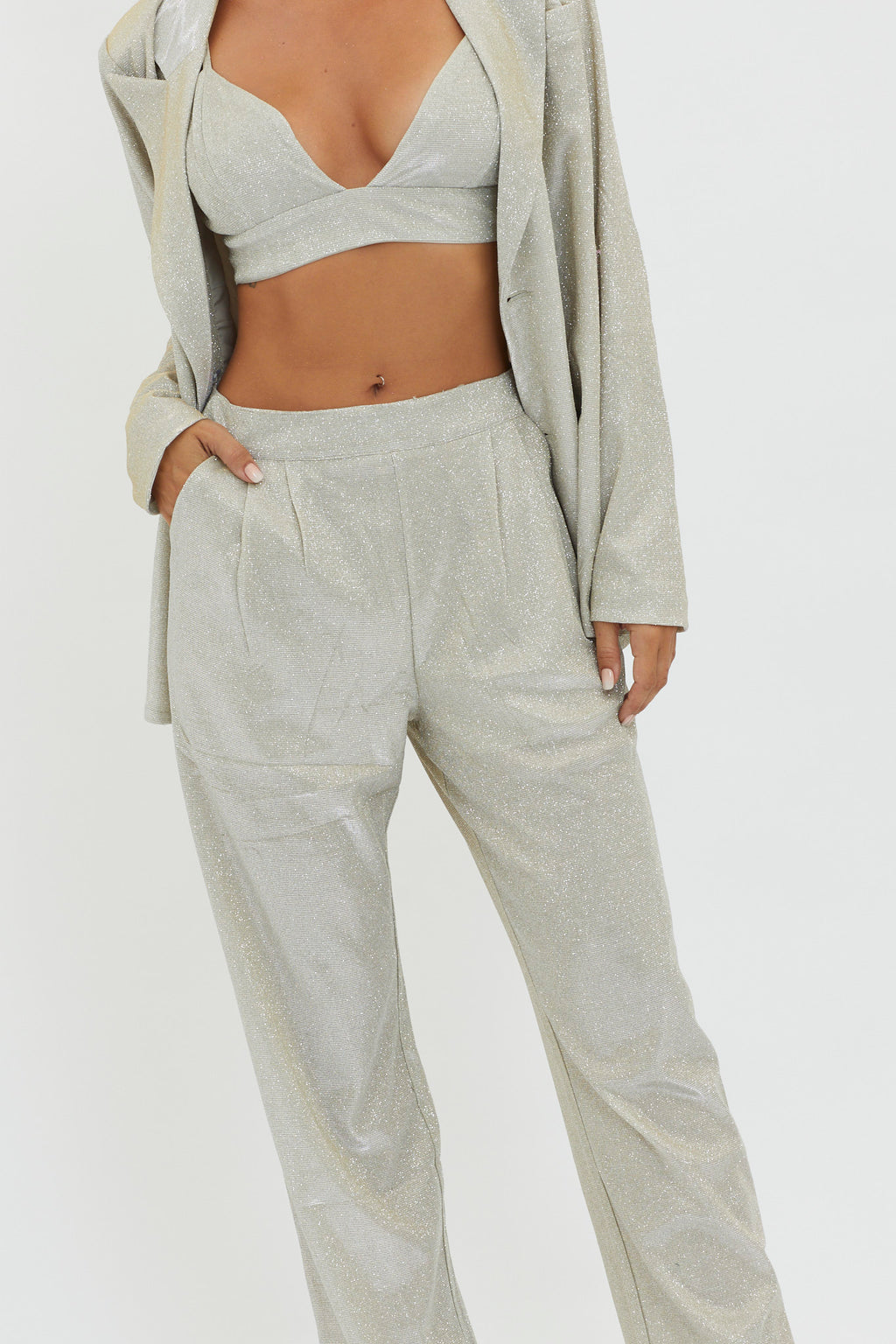 Joyeux Straight Leg Pants Champagne by Selfie Leslie