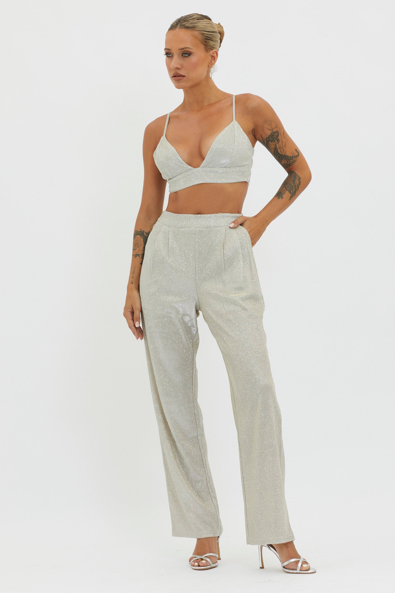 Joyeux Straight Leg Pants Champagne by Selfie Leslie