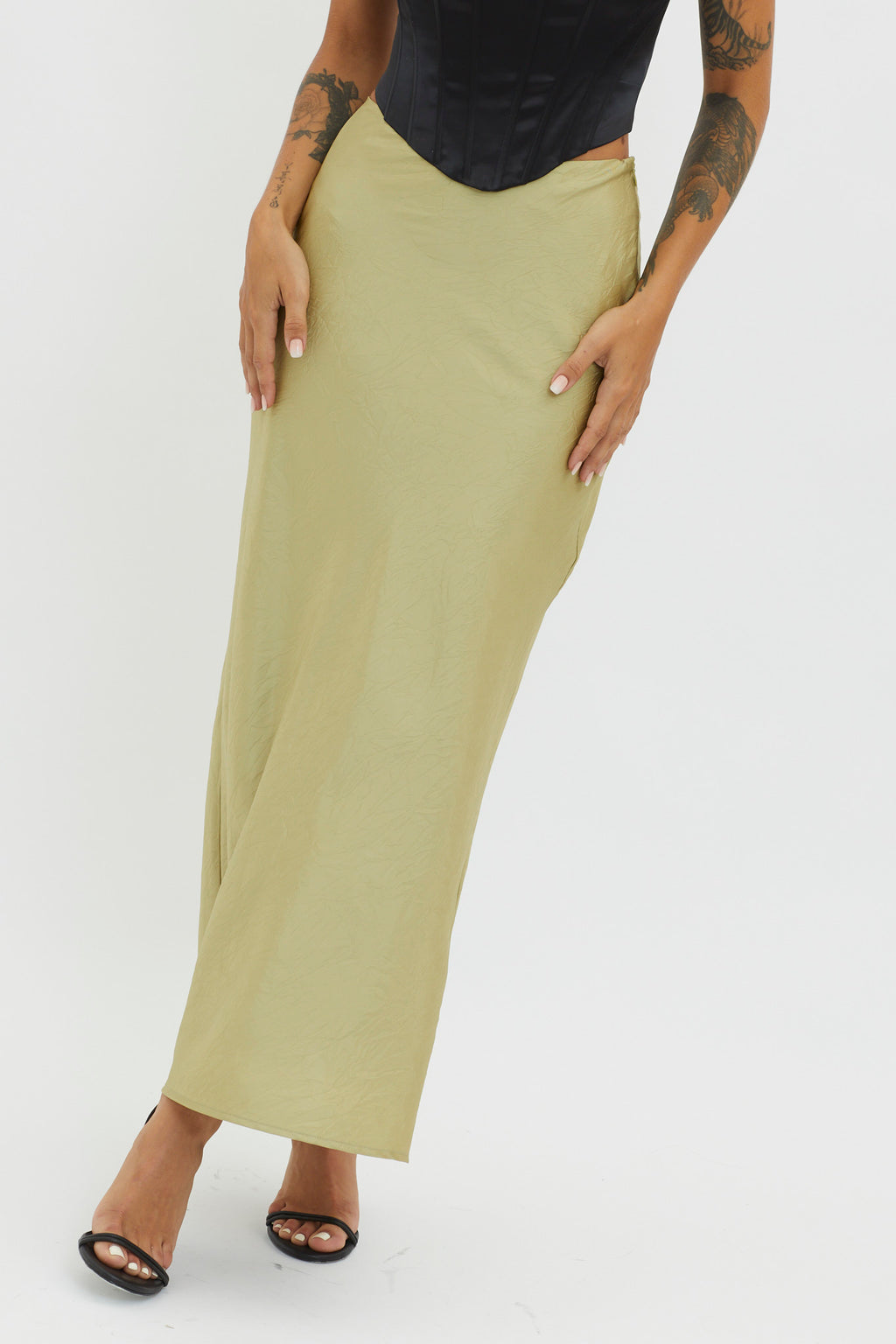 Guiding Light Midi Skirt Light Green by Selfie Leslie