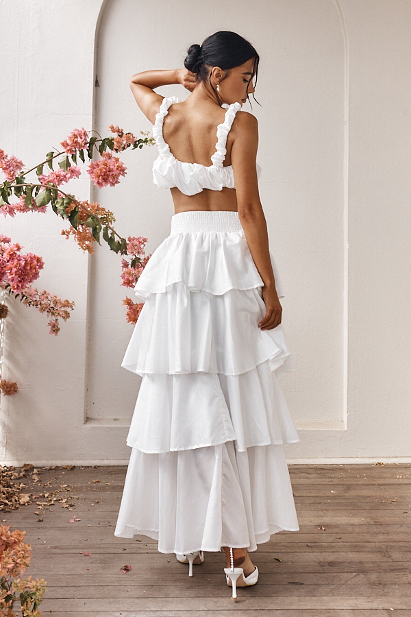 Sozo Layered Maxi Skirt Ivory– Selfie Leslie