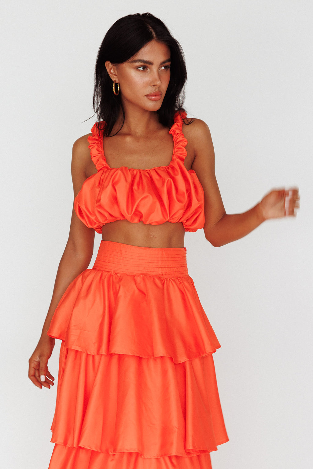 Sozo Bubble Crop Top Orange by Selfie Leslie