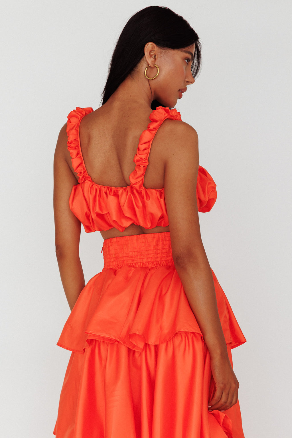 Sozo Bubble Crop Top Orange by Selfie Leslie