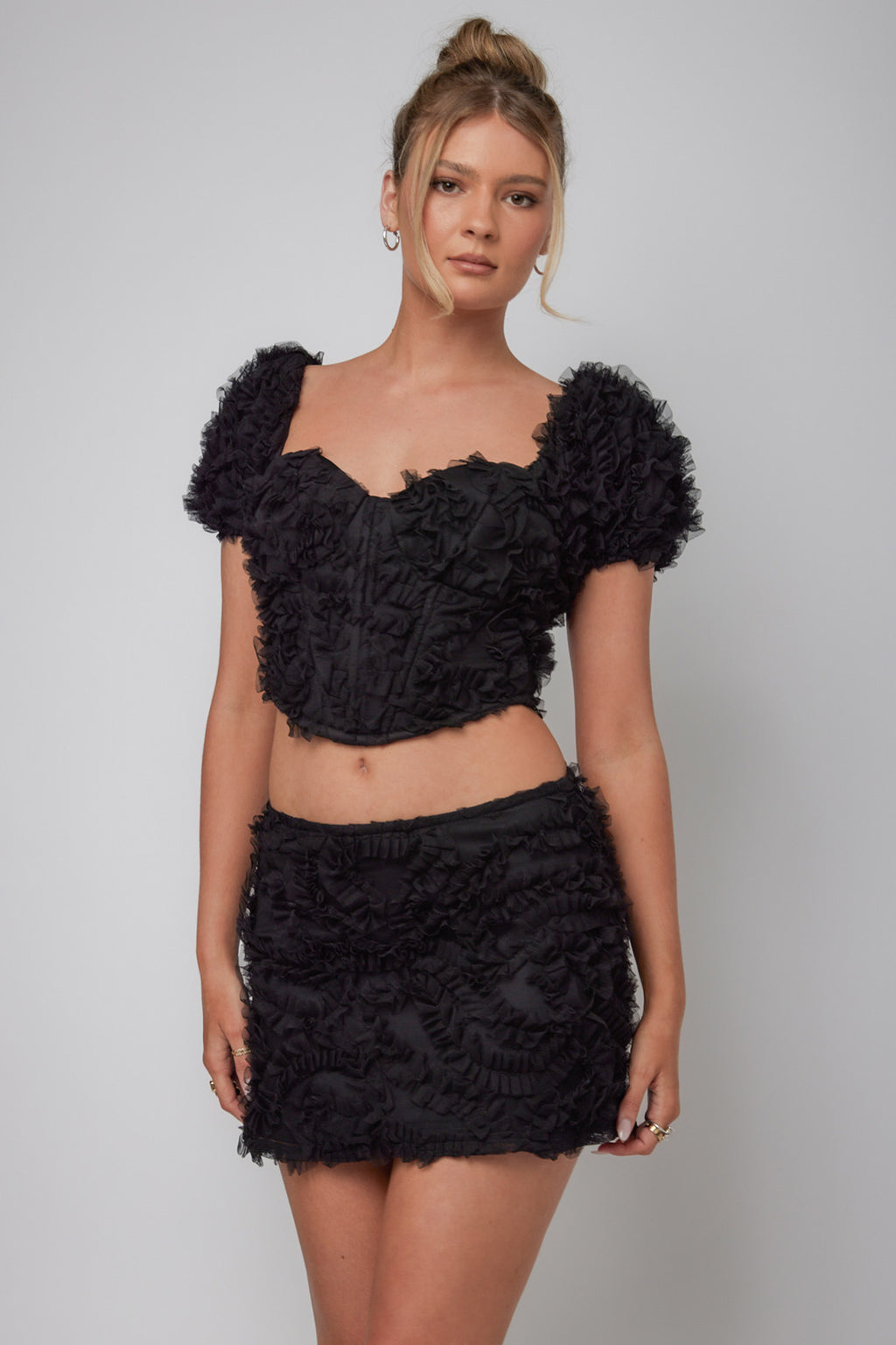 Cielito Embellished Mini Skirt Black by Selfie Leslie