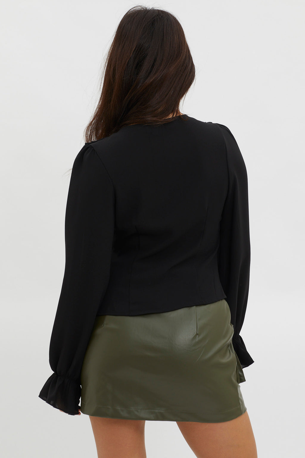 Pale Fire Tie Front Top Black by Selfie Leslie