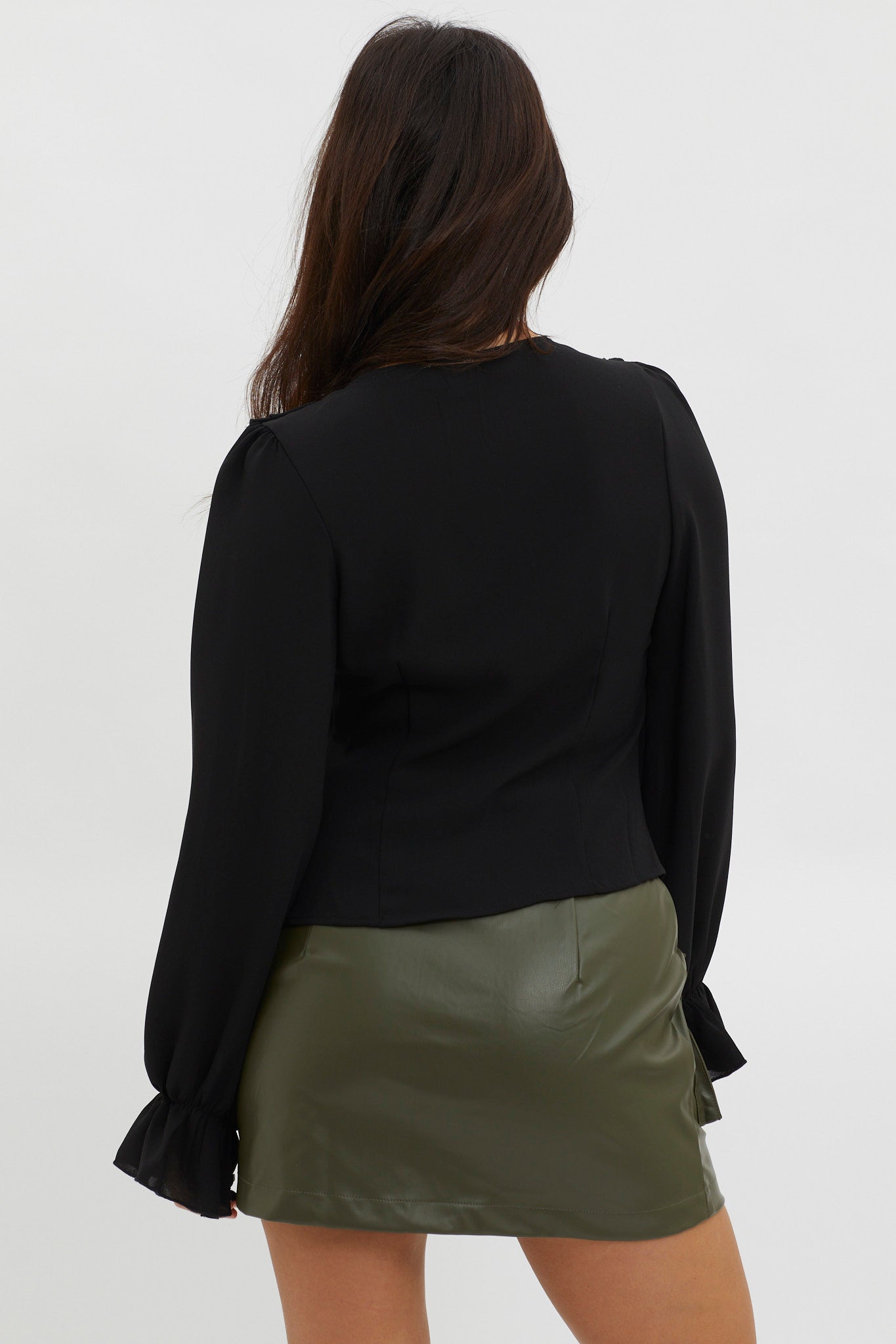 Pale Fire Tie Front Top Black by Selfie Leslie