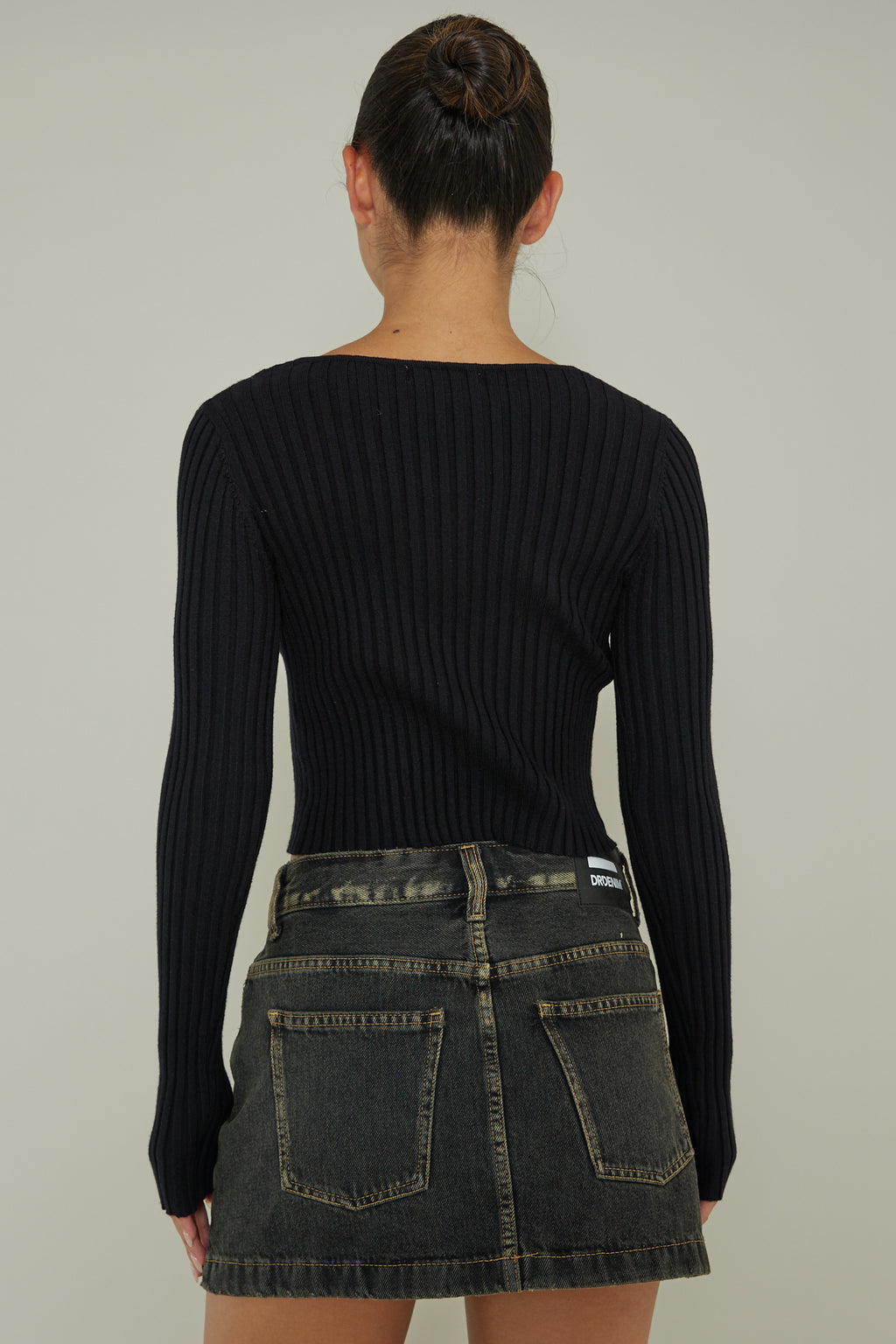 New School Long Sleeve Top Black by Selfie Leslie