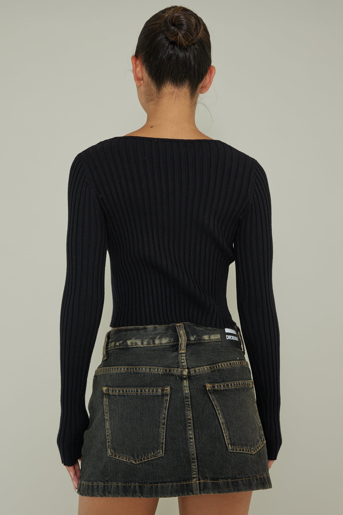 New School Long Sleeve Top Black by Selfie Leslie