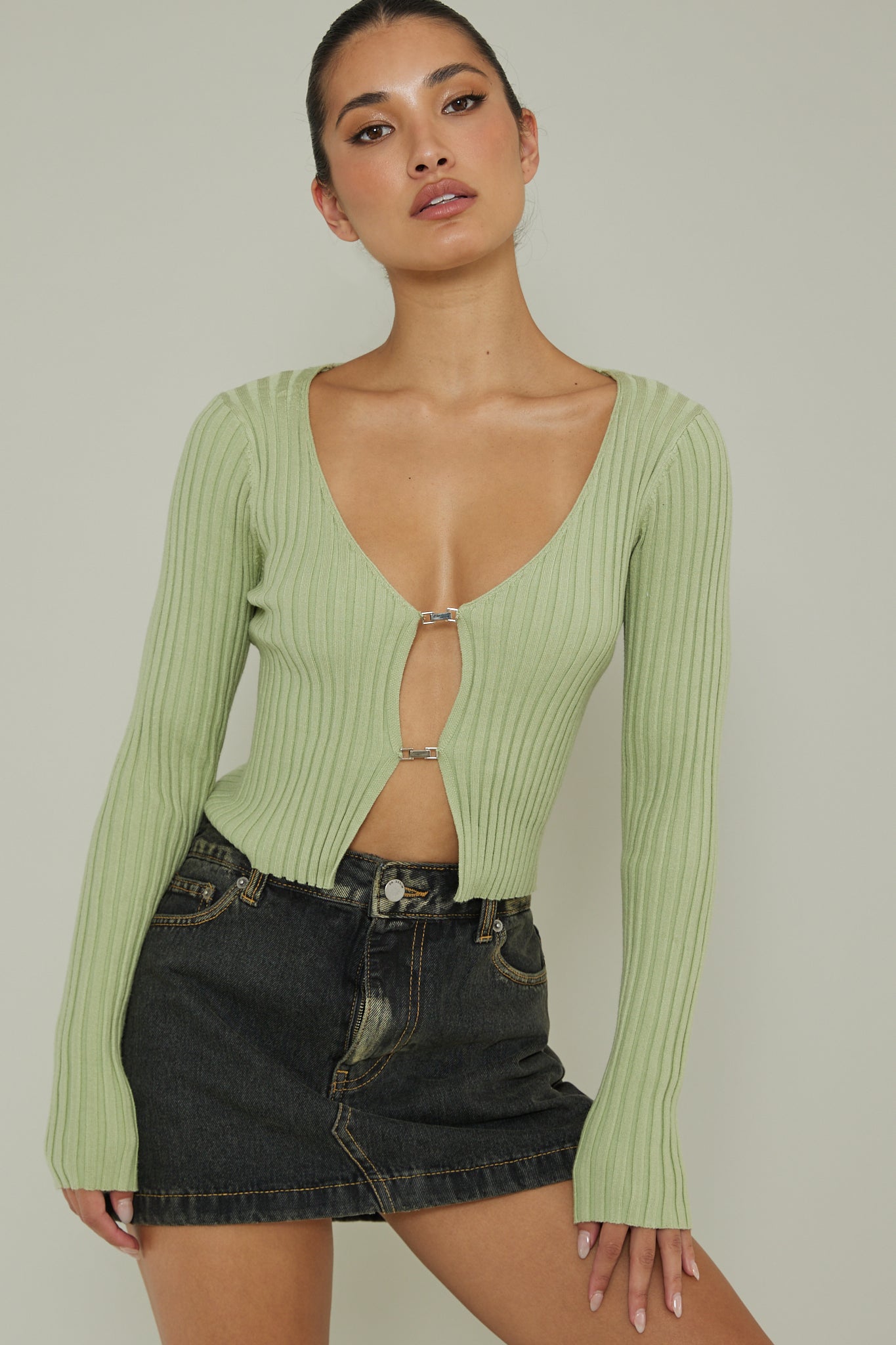 New School Long Sleeve Top Light Sage by Selfie Leslie