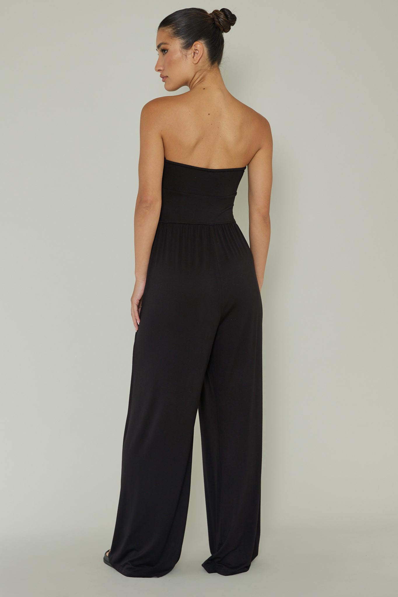 Morocca Strapless Jumpsuit Black by Selfie Leslie