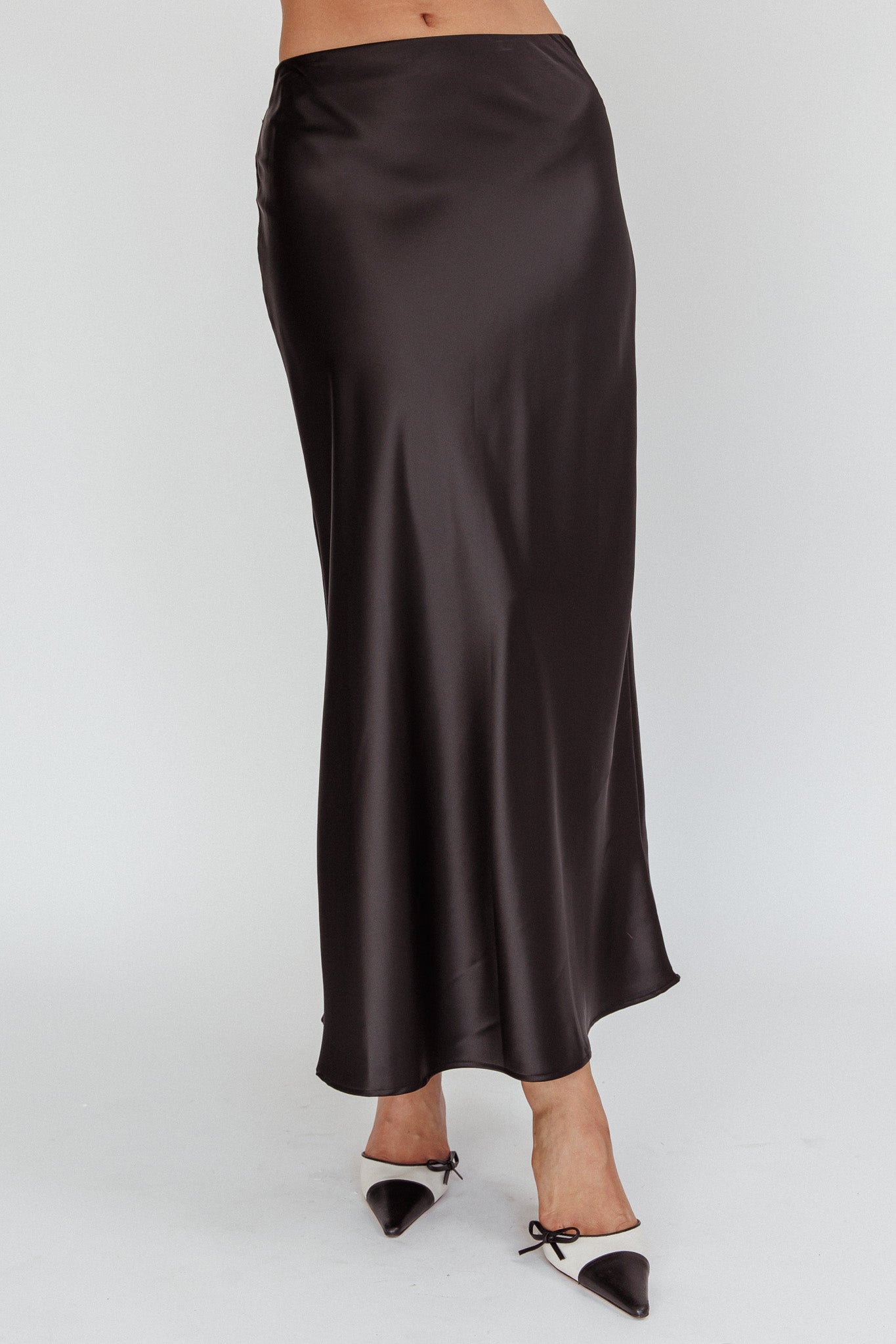 Unrequited Love Satin Maxi Skirt Black by Selfie Leslie