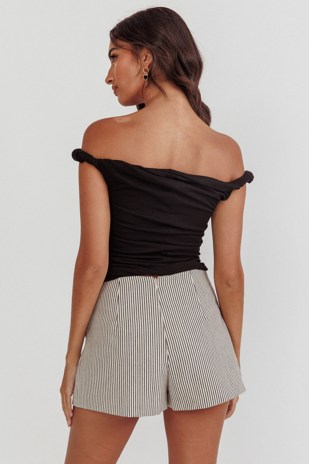 Teri Rolled Off-Shoulder Top Black by Selfie Leslie