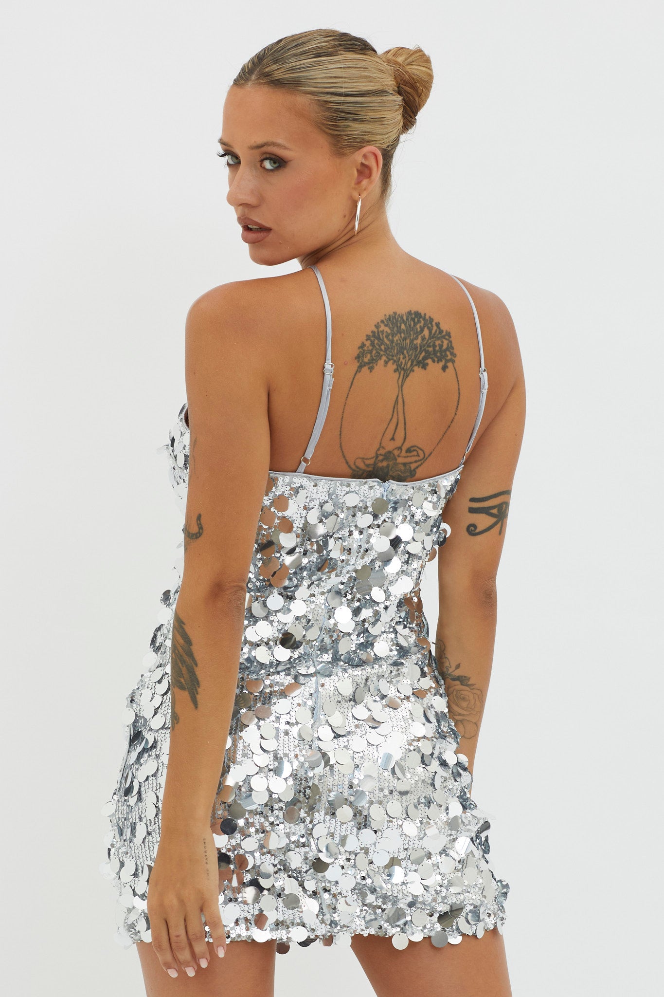 gemma champagne sequin layer slip mini dress main image 1