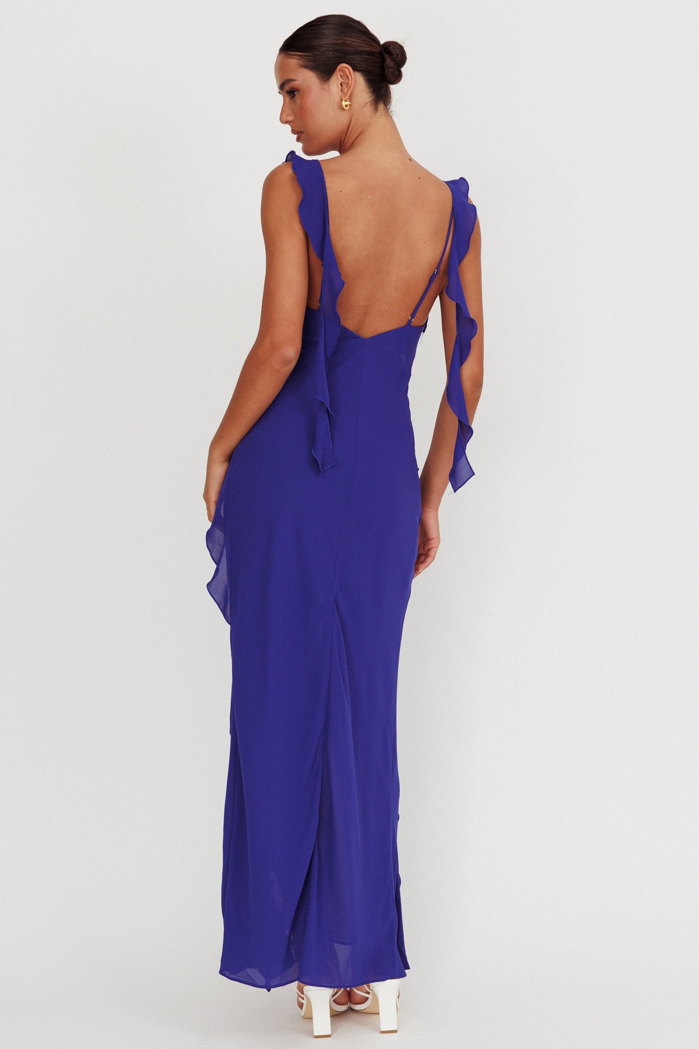Joyride Ruffle Maxi Dress Royal Blue Selfie Leslie Joyride Ruffle Maxi Dress Royal Blue Selfie Leslie