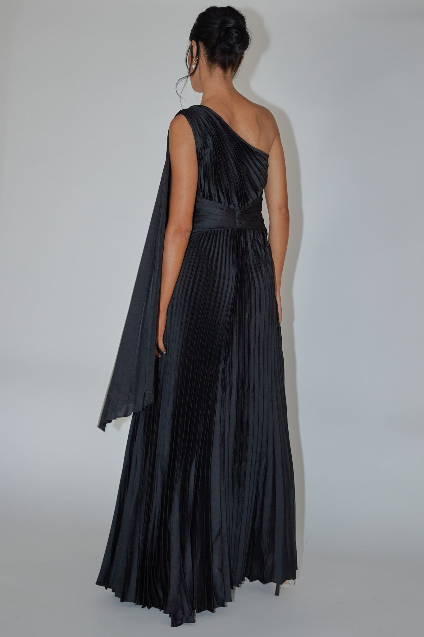 Laxmi Accordion Pleat Maxi Dress Black by Selfie Leslie