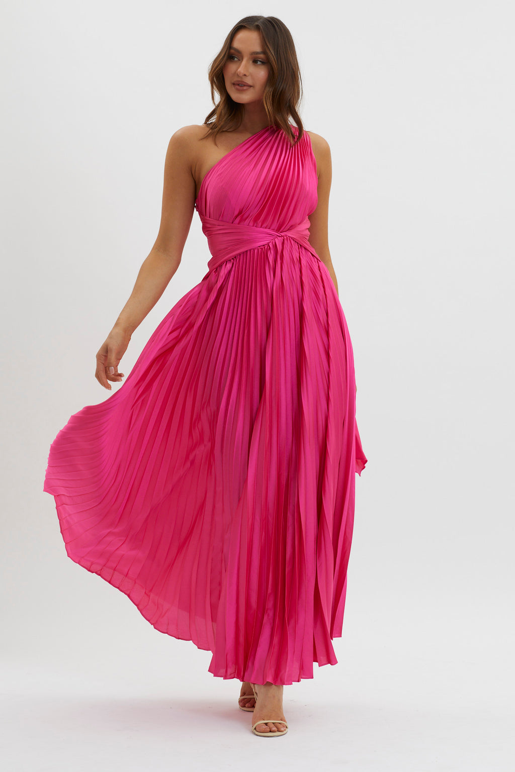 laxmi accordion pleat maxi dress black Laxmi Accordion Pleat Maxi Dress Fuchsia