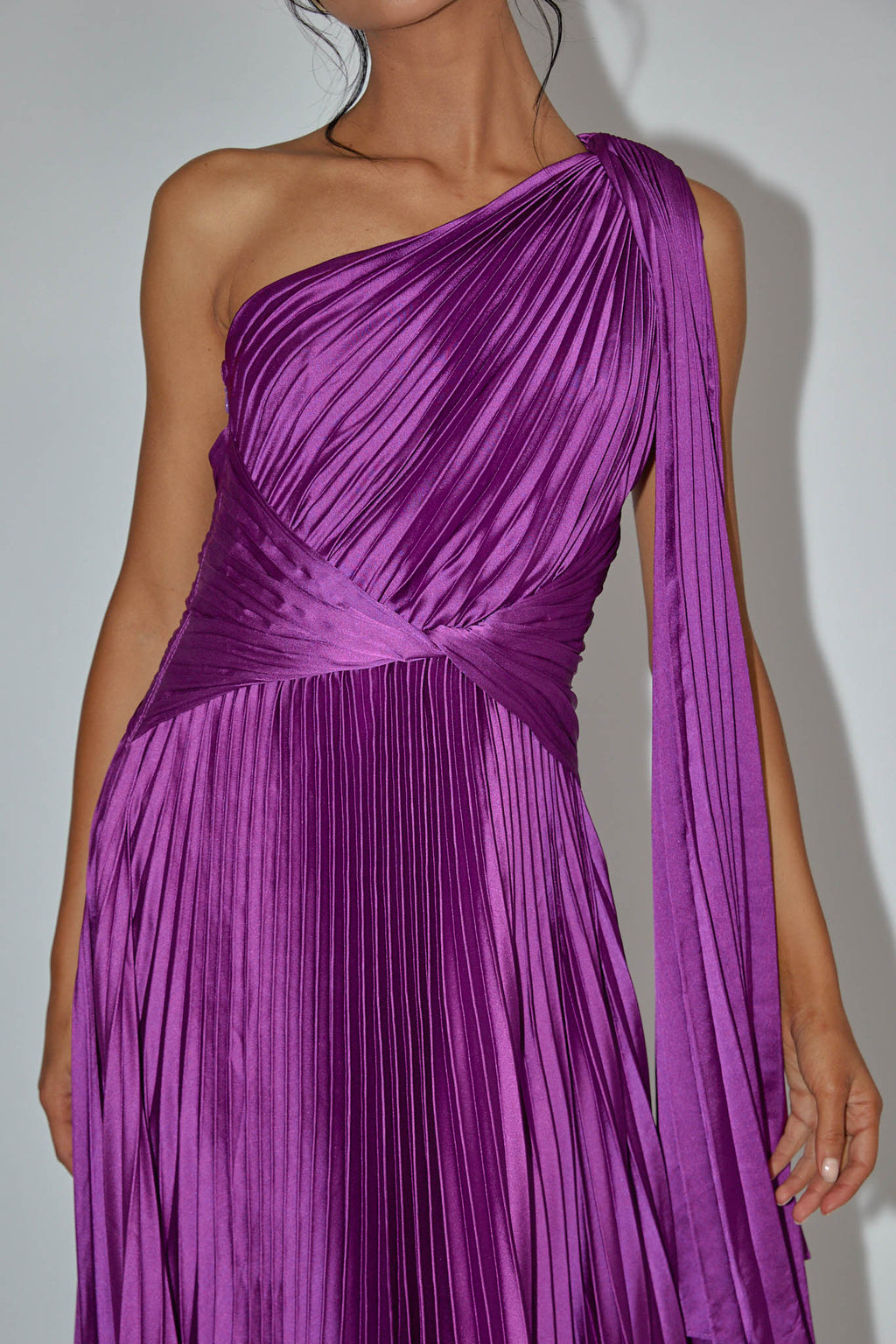Laxmi Accordion Pleat Maxi Dress Purple by Selfie Leslie