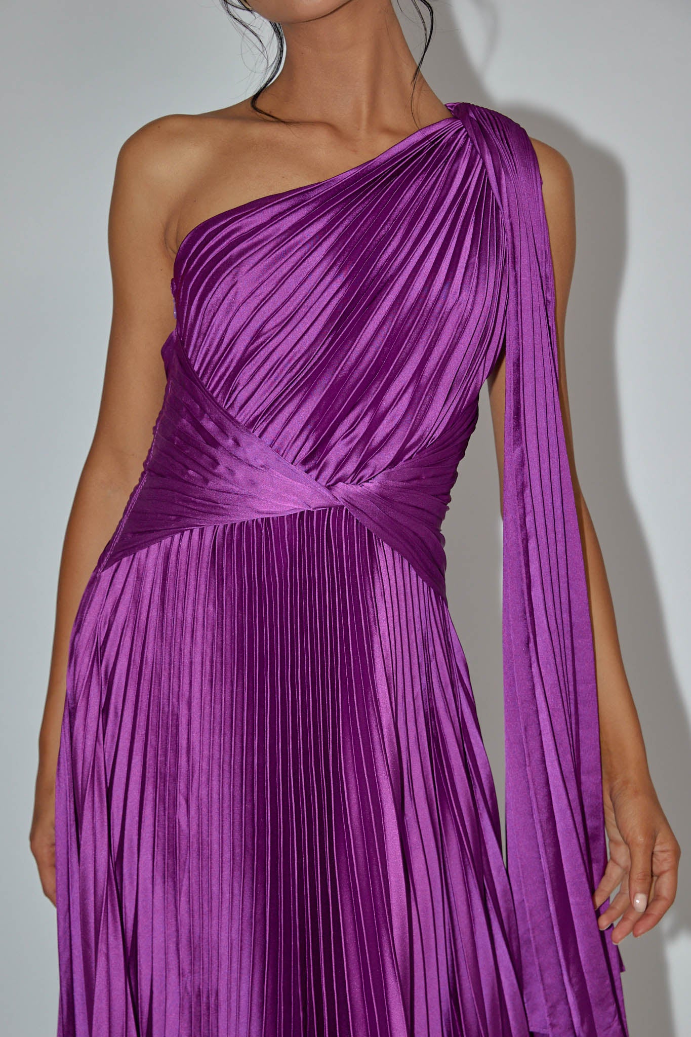 Laxmi Accordion Pleat Maxi Dress Purple by Selfie Leslie