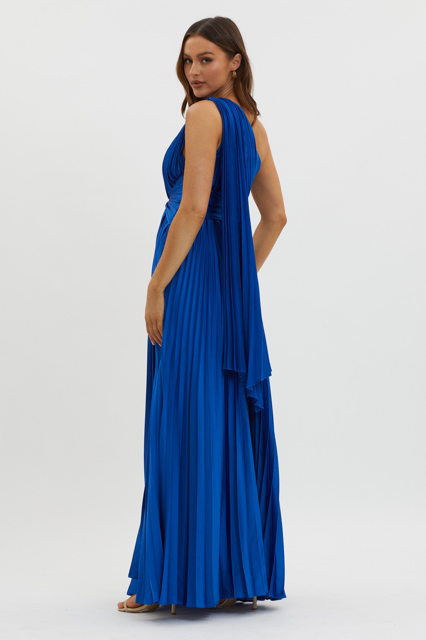 Laxmi Accordion Pleat Maxi Dress Royal Blue by Selfie Leslie