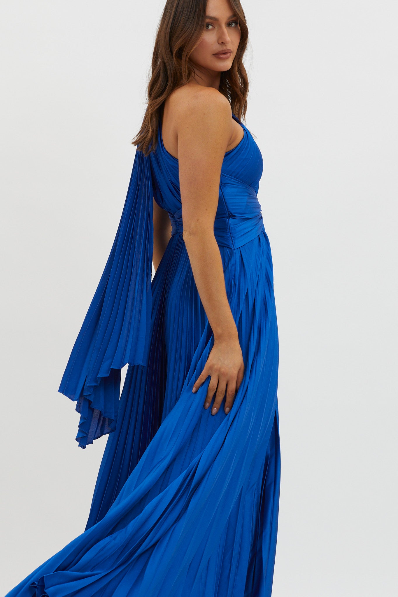 Laxmi Accordion Pleat Maxi Dress Royal Blue | Selfie Leslie Laxmi Accordion Pleat Maxi Dress Royal Blue | Selfie Leslie
