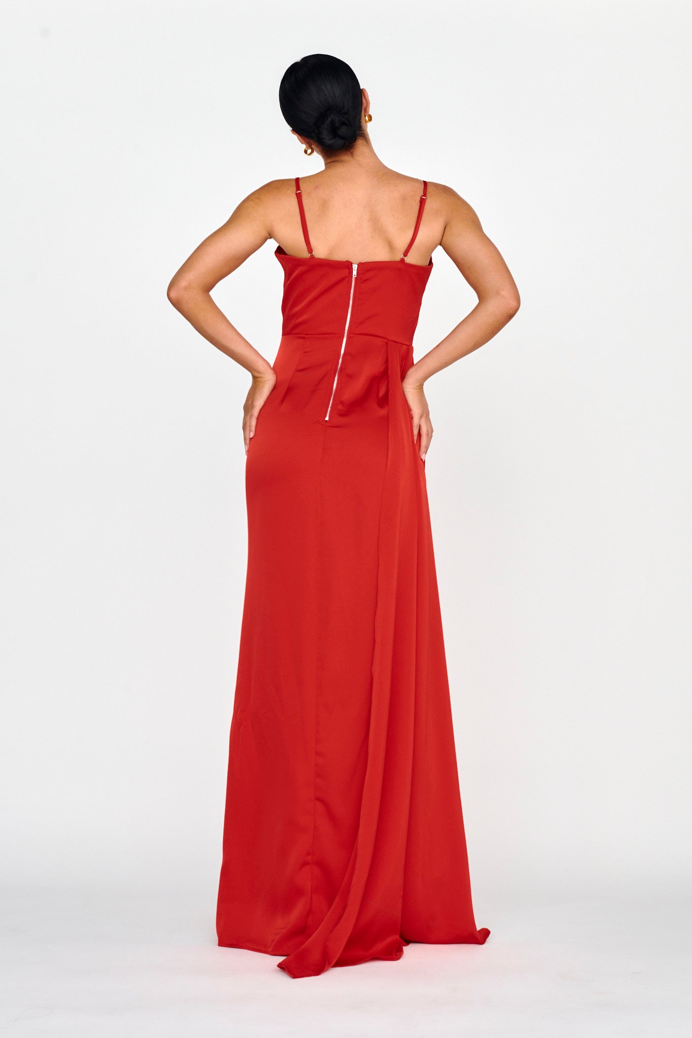 Secret Sweetheart Neckline Split Maxi Dress Red by Selfie Leslie