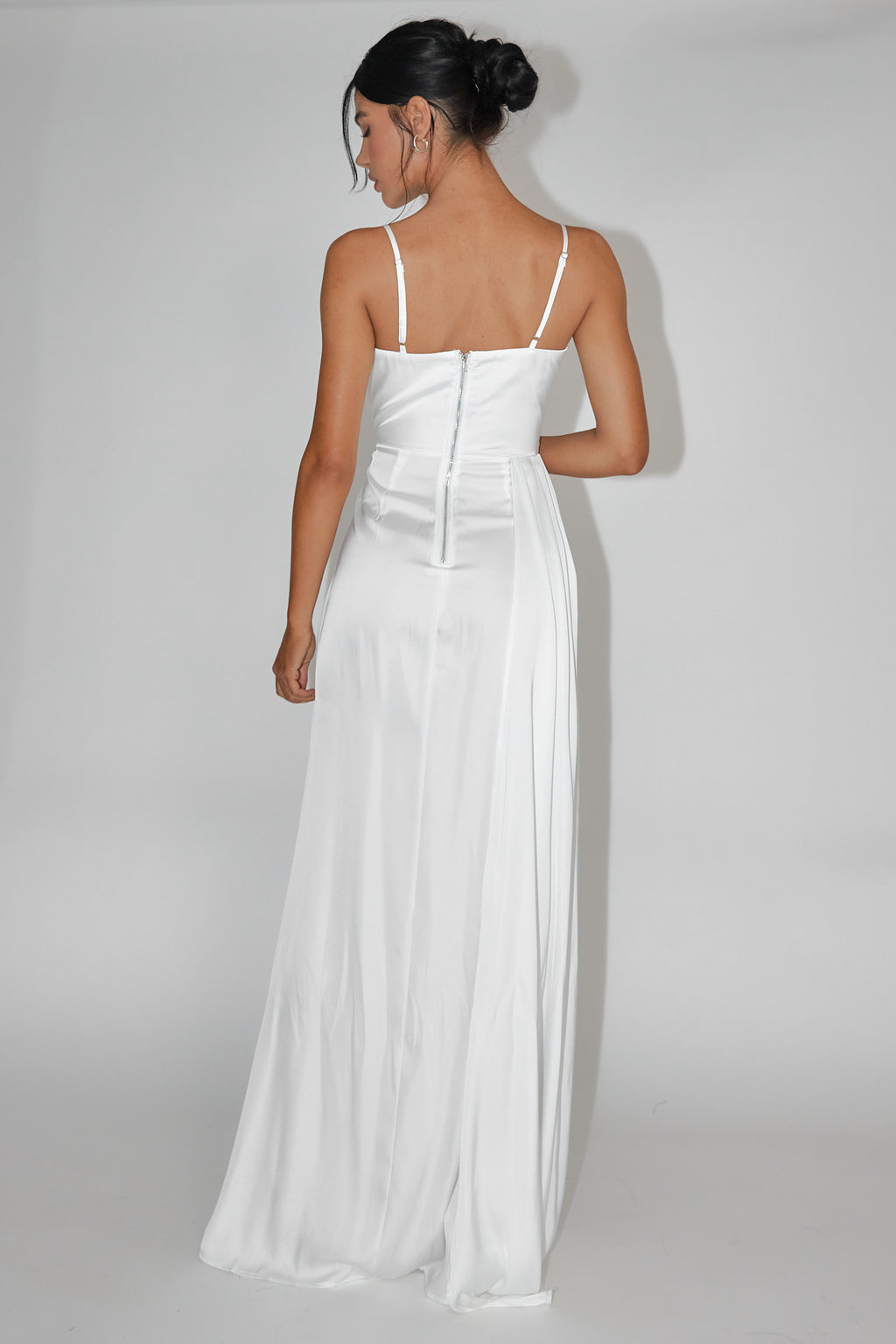 Secret Sweetheart Neckline Split Maxi Dress White by Selfie Leslie