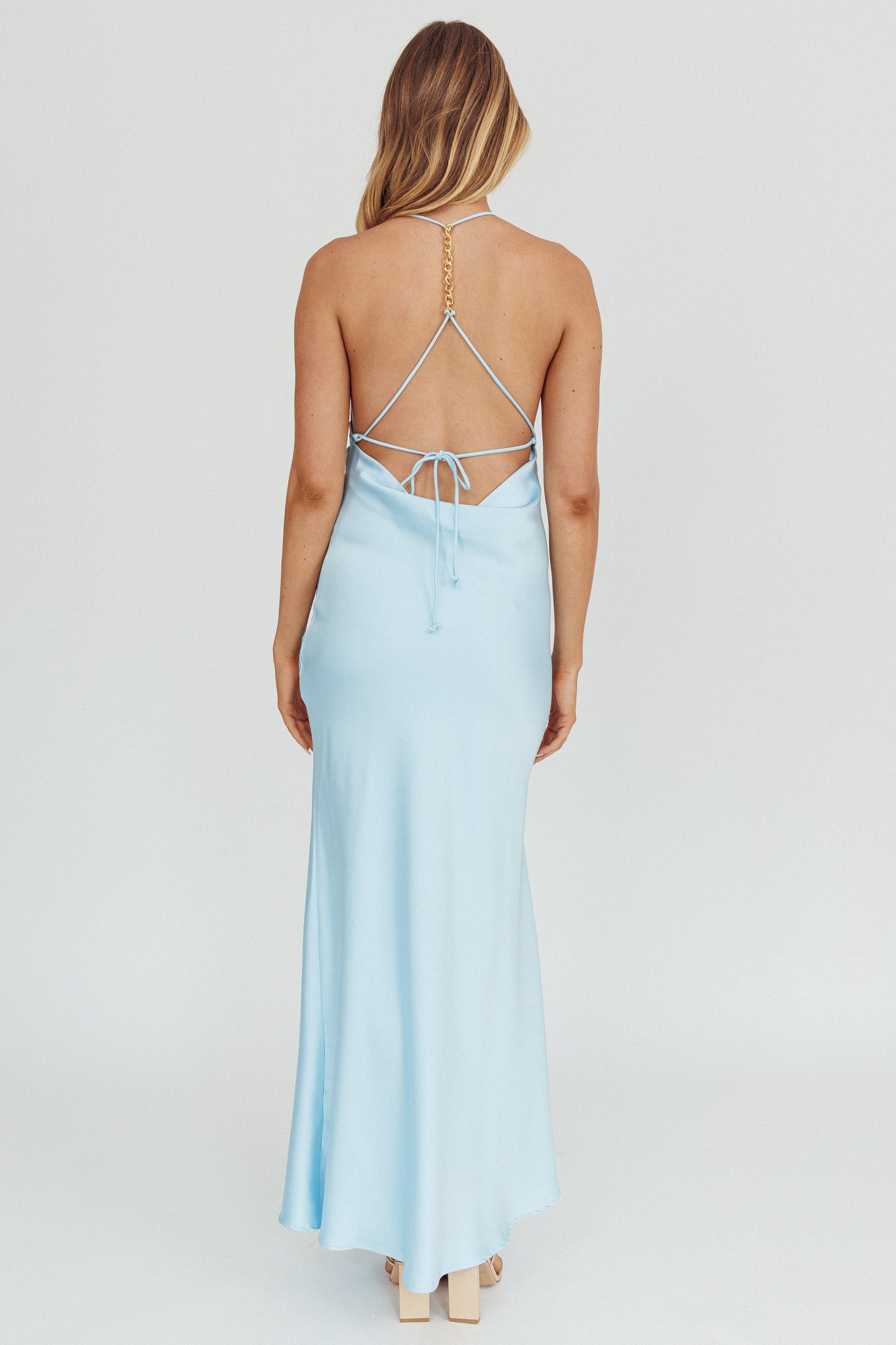 Palma Low Back Strappy Maxi Dress Baby Blue Palma Low Back Strappy Maxi Dress Baby Blue