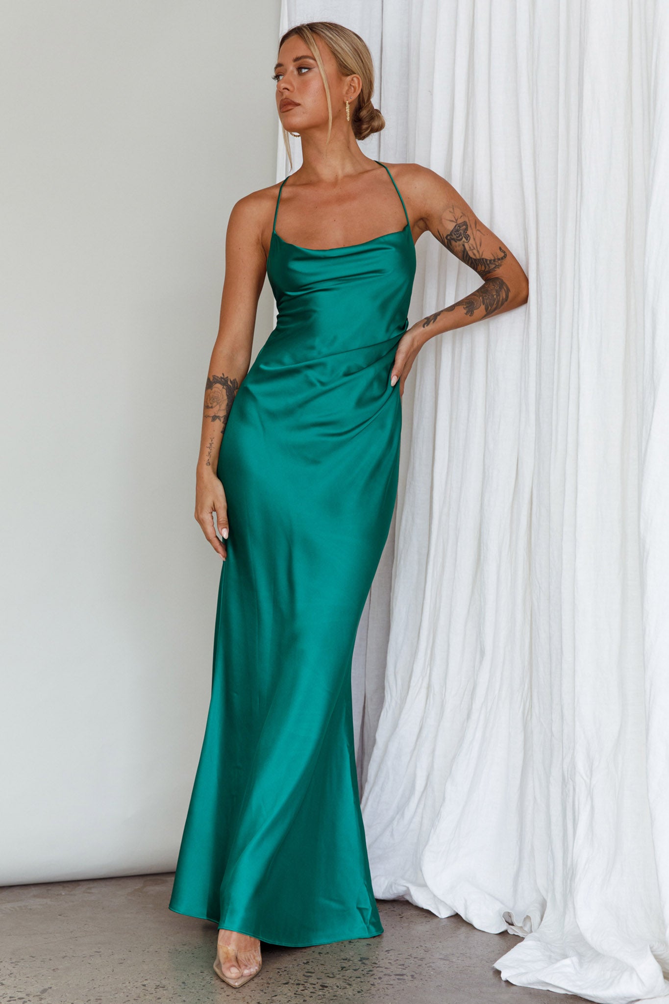 serenity blue bridesmaid dresses ZAPAKASA Women Dusty Dress Mermaid Halter Satin Long Wedding Party Guest Dress beautifully showcasing the shoulders Wedding Guest Dresses Maxi Color:Black Plum* Main Shirt