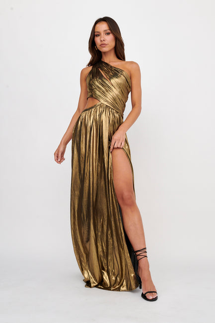Sparkly One Shoulder Split Maxi Dress | Sequin Bodycon Gown