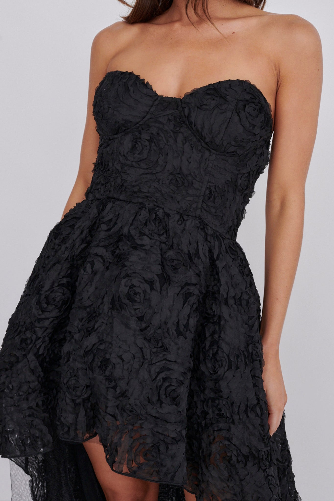 Jeannie High-Low Embellished Mini Dress Black by Selfie Leslie