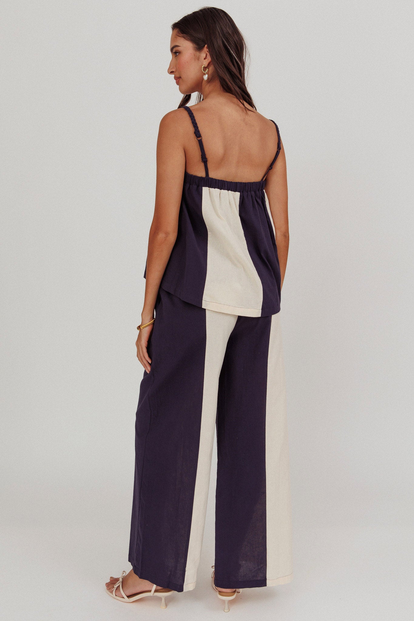 Dream Girl Contrast Wide Leg Pant Midnight by Selfie Leslie