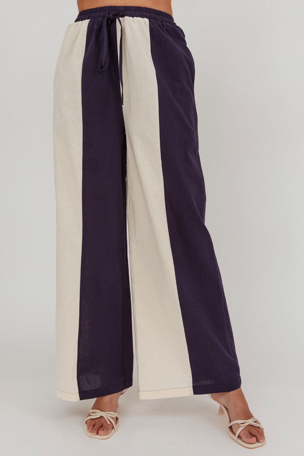 Dream Girl Contrast Wide Leg Pant Midnight by Selfie Leslie