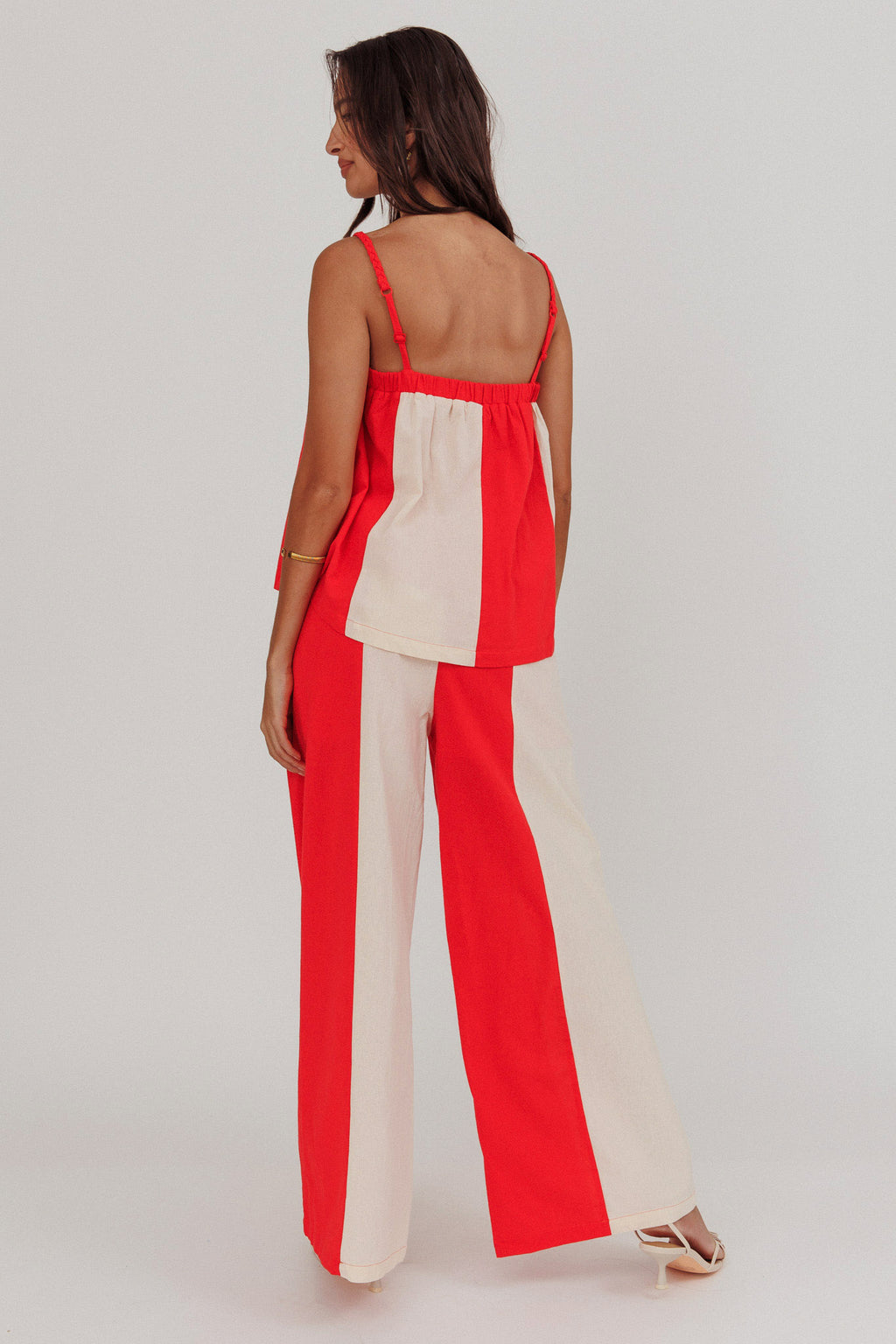 Dream Girl Contrast Wide Leg Pant Tomato Red by Selfie Leslie