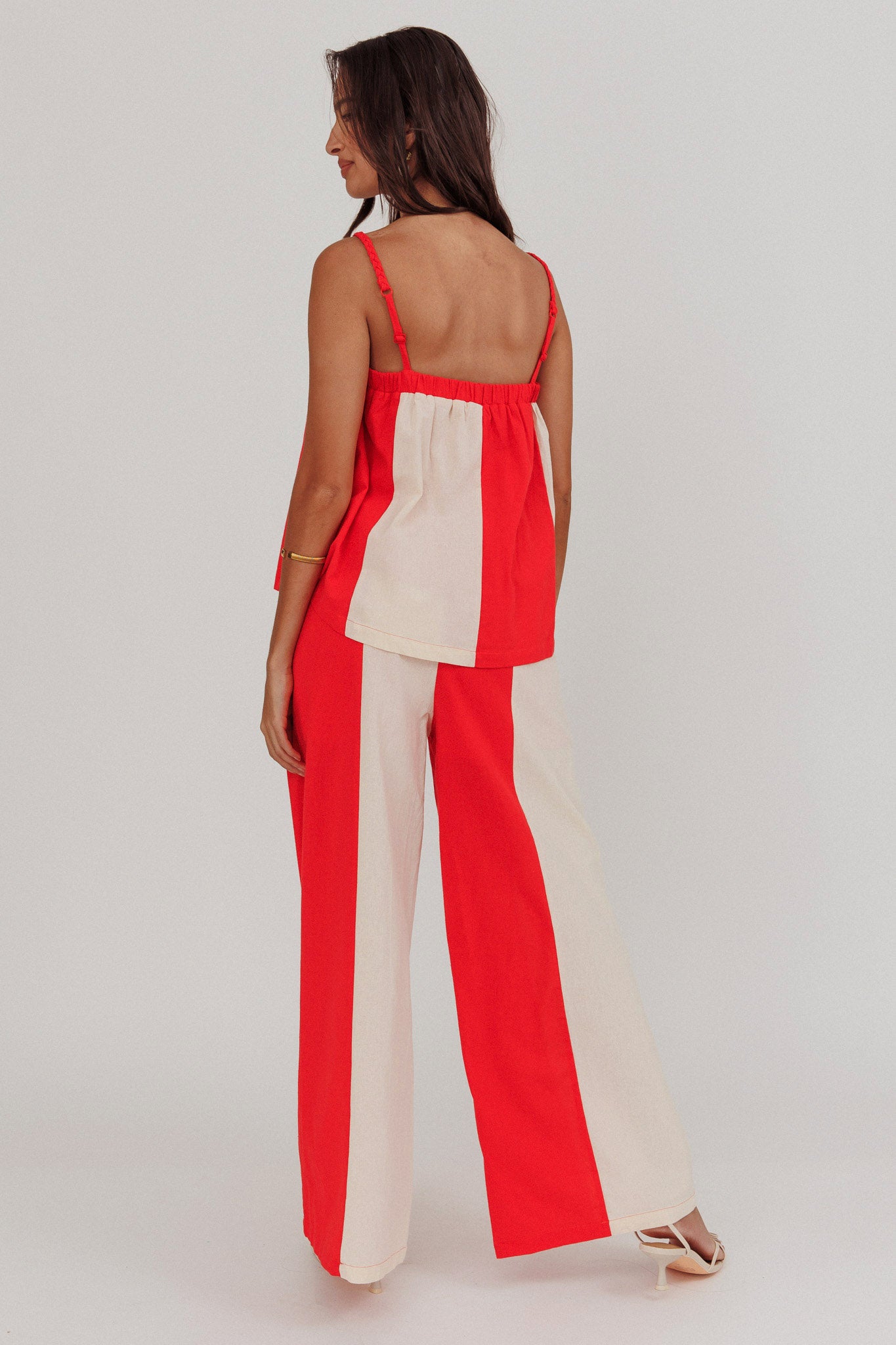 Dream Girl Contrast Wide Leg Pant Tomato Red by Selfie Leslie