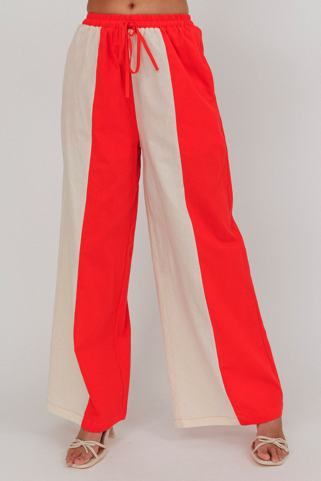 Dream Girl Contrast Wide Leg Pant Tomato Red by Selfie Leslie