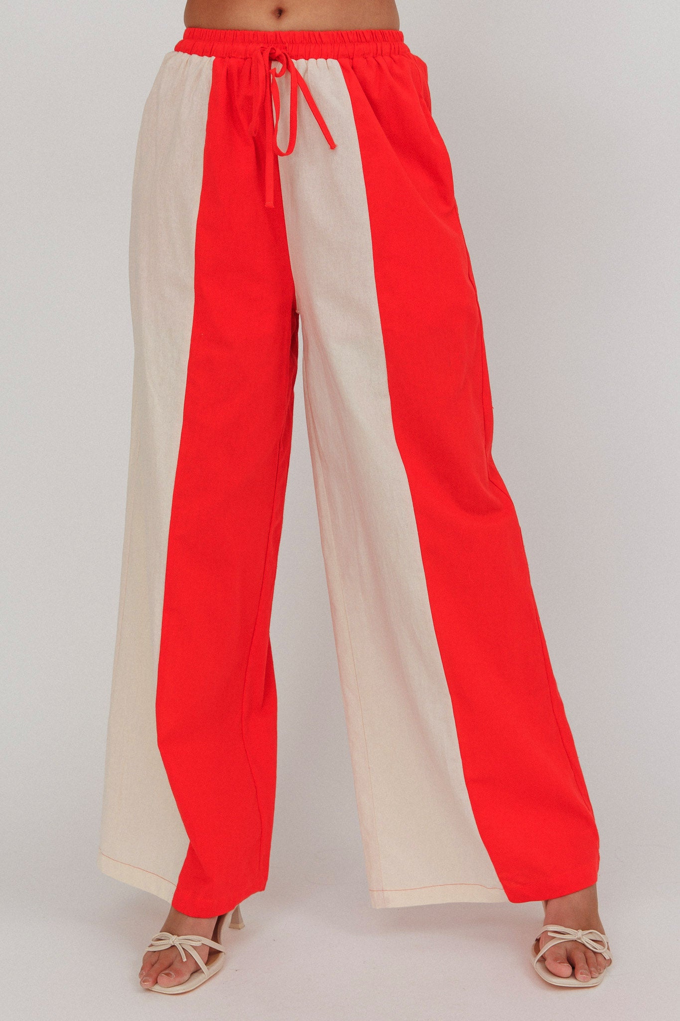 Dream Girl Contrast Wide Leg Pant Tomato Red by Selfie Leslie