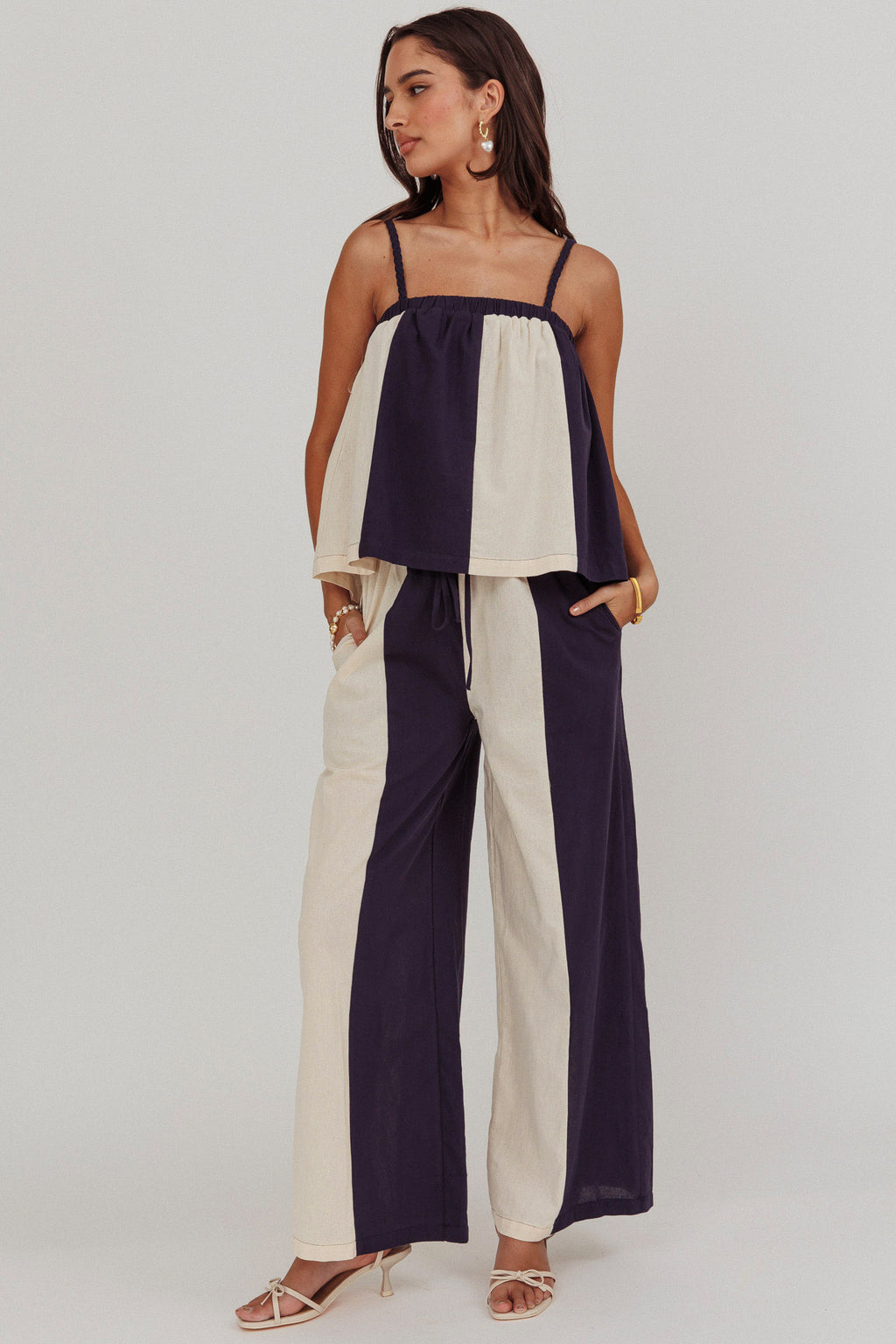 Dream Girl Braided Strap Contrast Top Midnight by Selfie Leslie