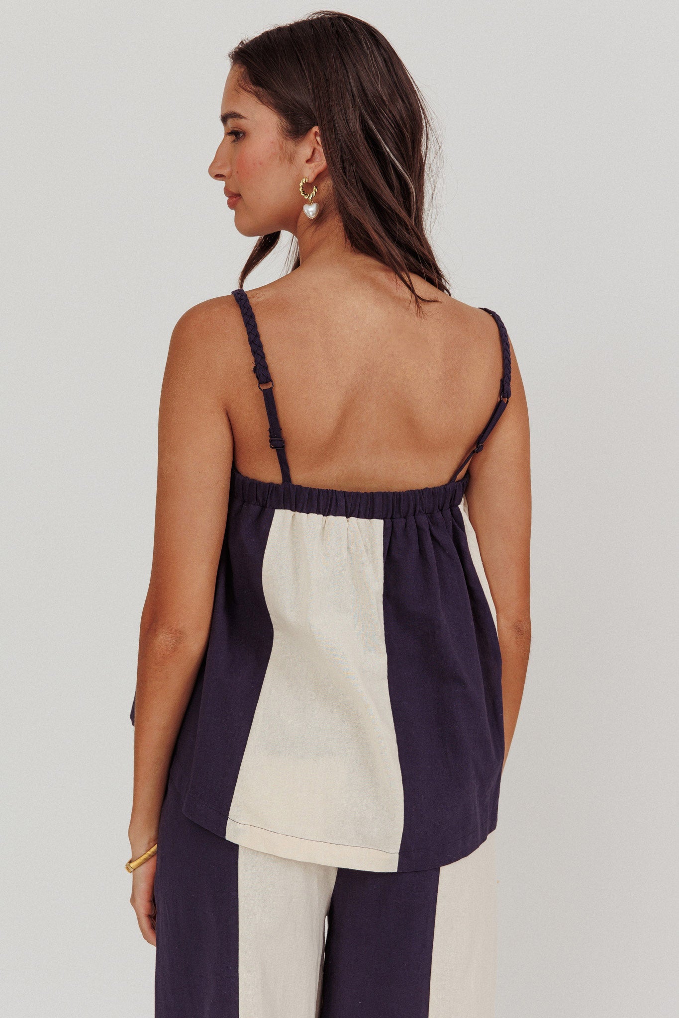Dream Girl Braided Strap Contrast Top Midnight by Selfie Leslie