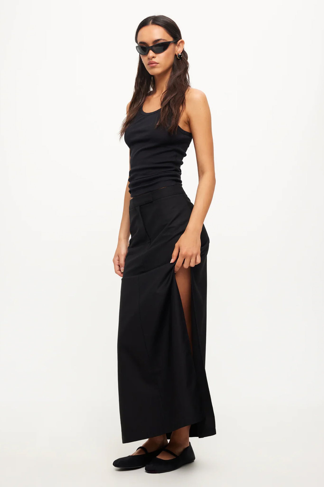 LIONESS Mariah Maxi Skirt Onyx by Selfie Leslie