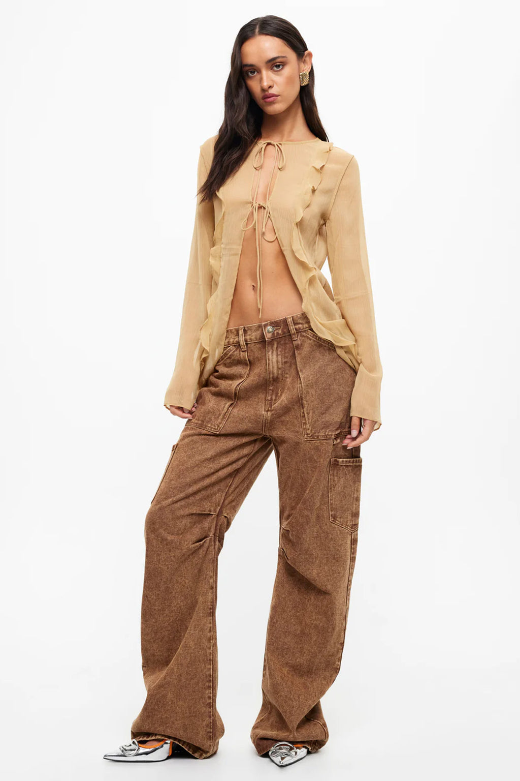 LIONESS Barely There Tie Top Sand by Selfie Leslie