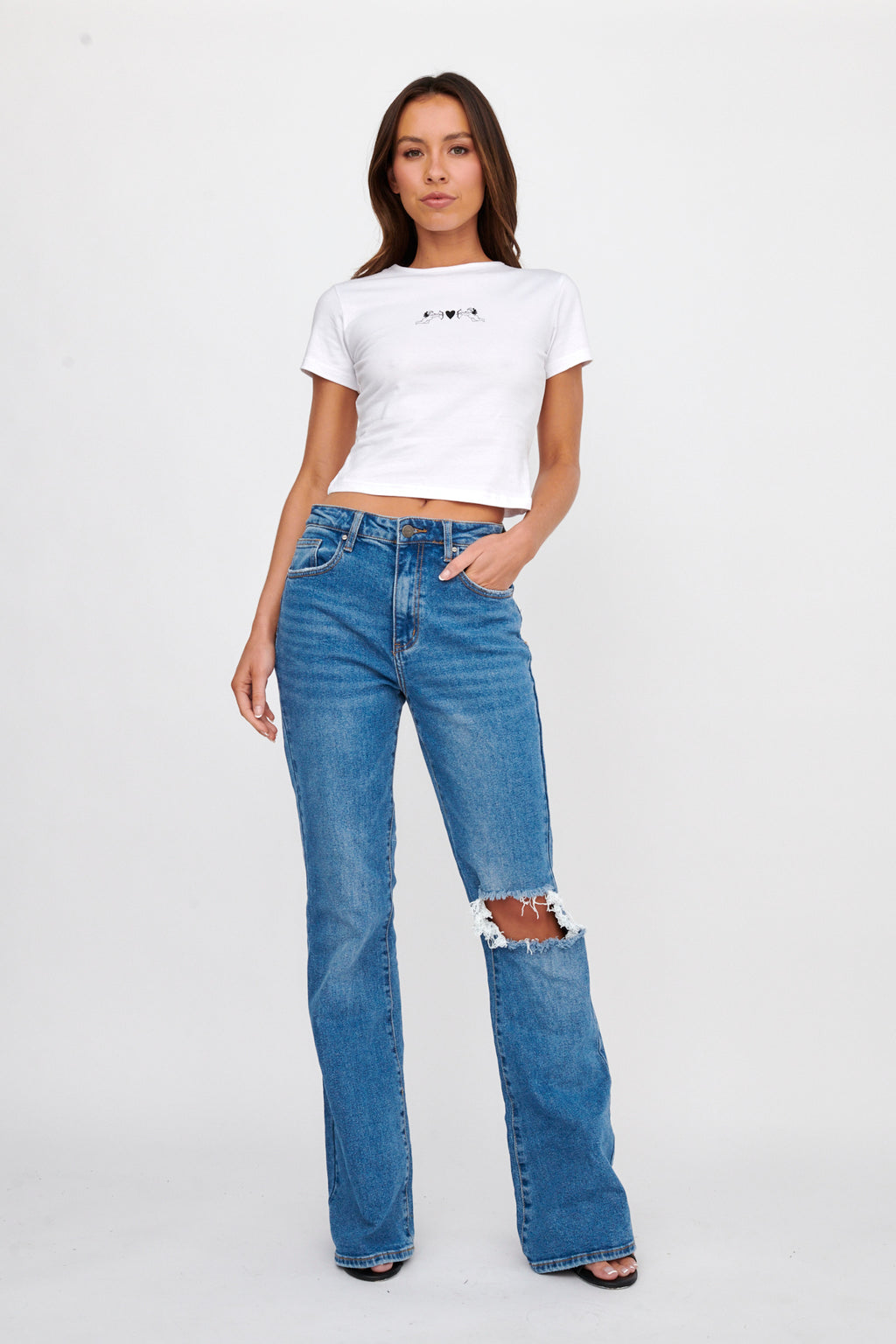 LIONESS Angels Baby Tee Porcelain by Selfie Leslie