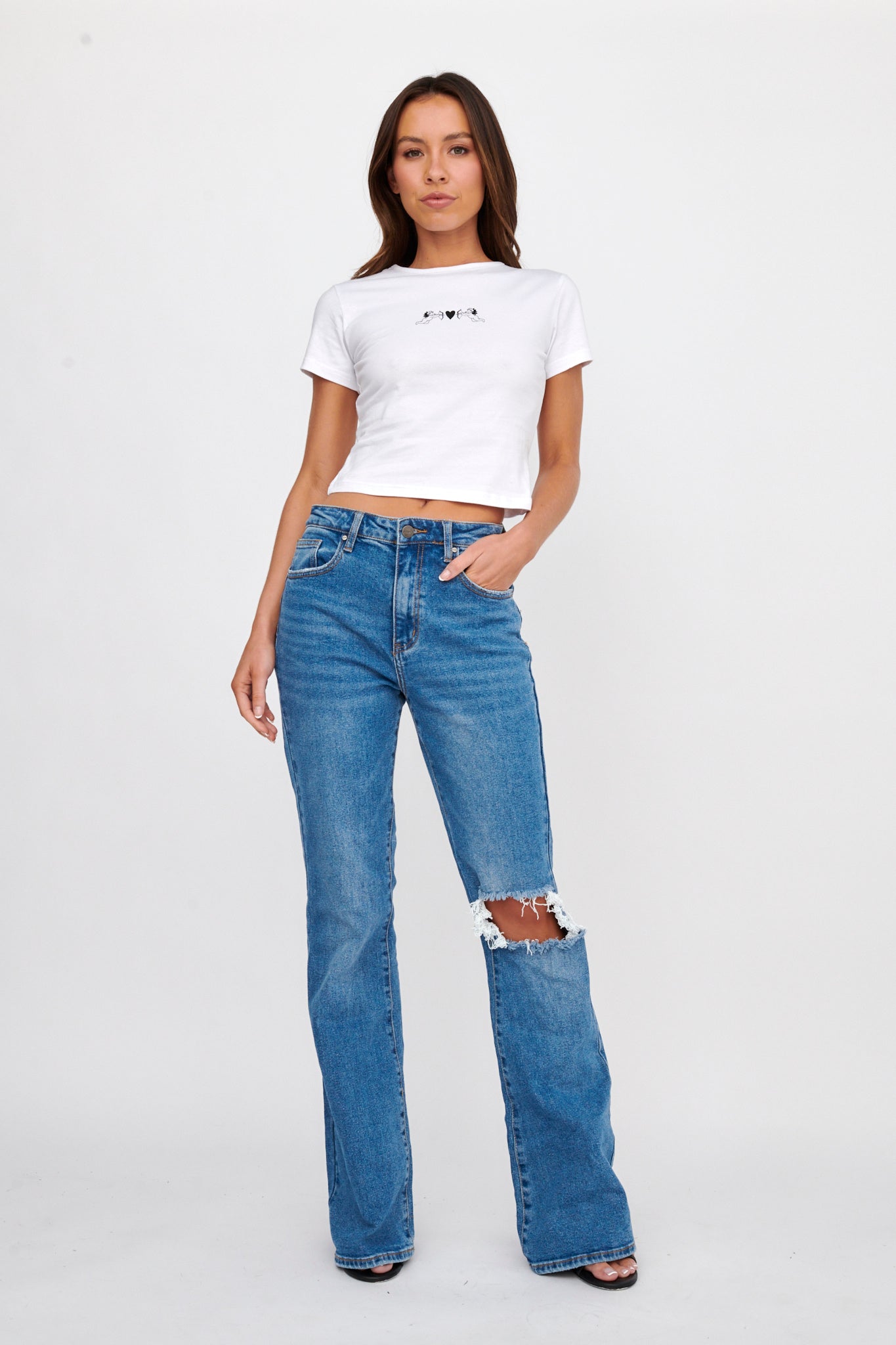 LIONESS Angels Baby Tee Porcelain by Selfie Leslie