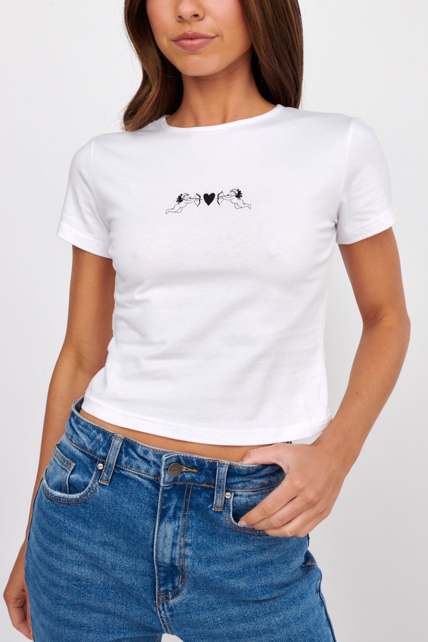 LIONESS Angels Baby Tee Porcelain by Selfie Leslie
