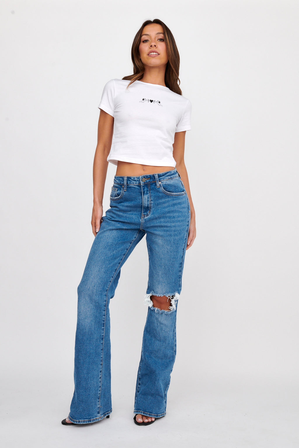 LIONESS Angels Baby Tee Porcelain by Selfie Leslie