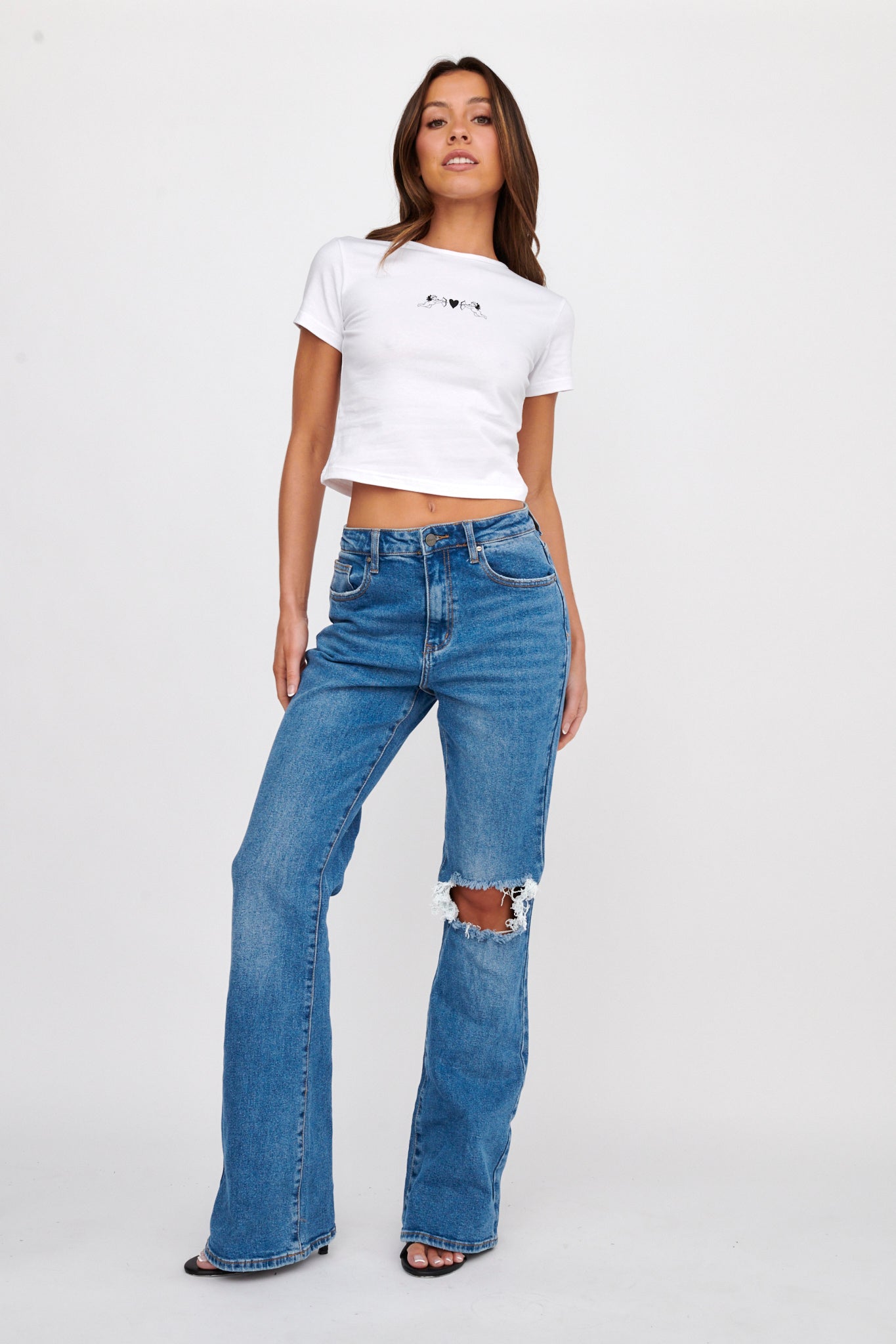 LIONESS Angels Baby Tee Porcelain by Selfie Leslie