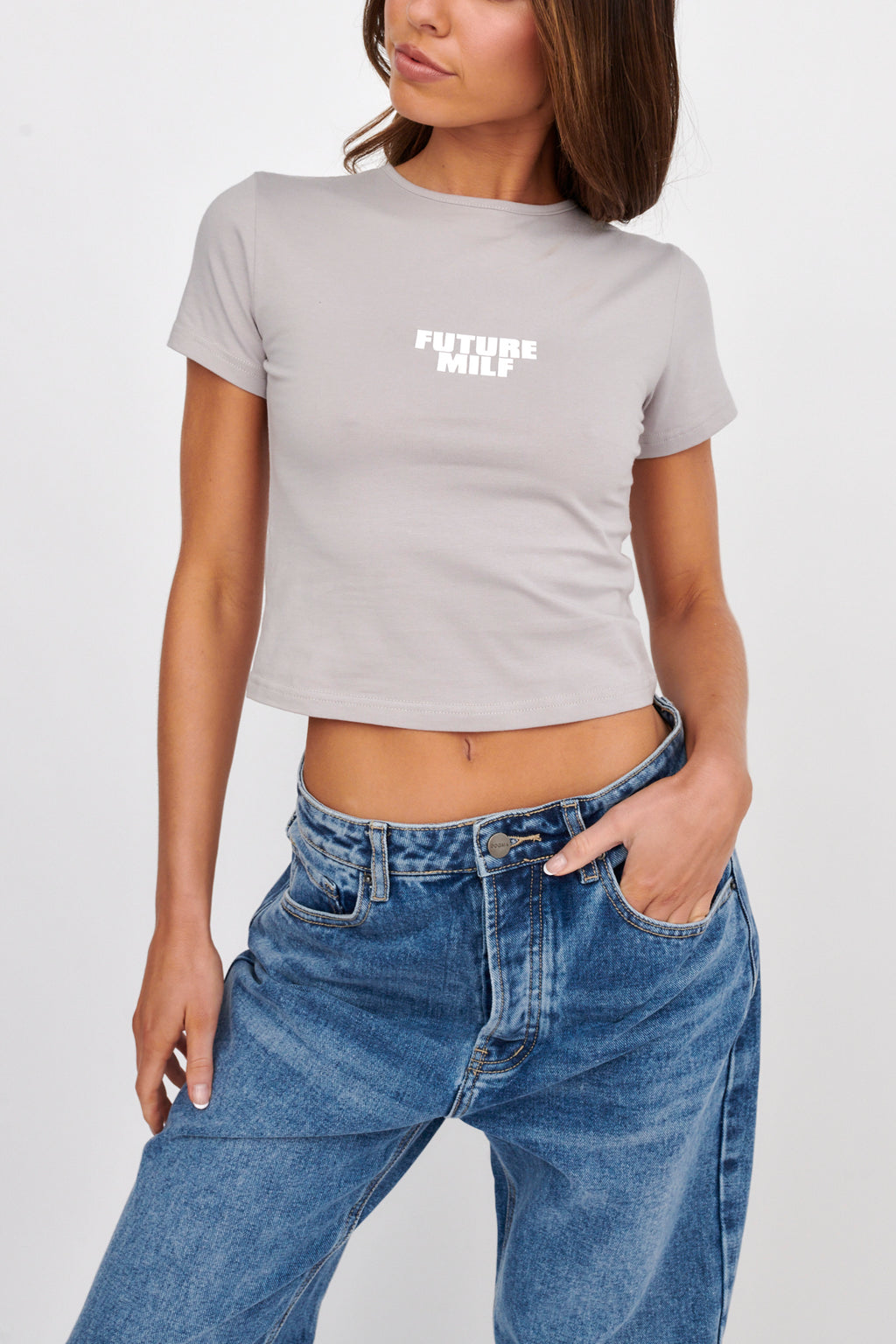 LIONESS Future Baby Tee Grey by Selfie Leslie