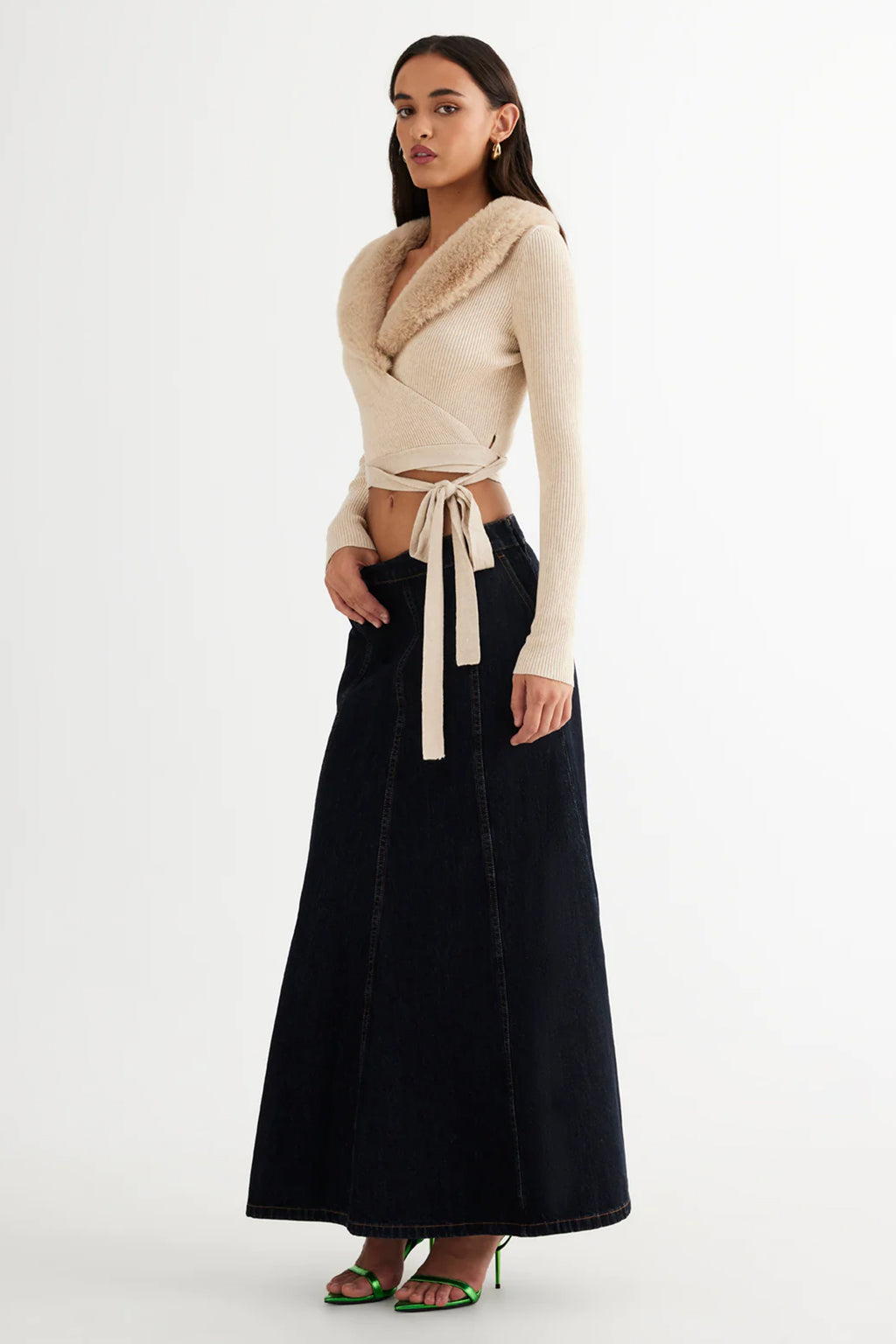 LIONESS Wyoming Denim Skirt Dark Denim by Selfie Leslie