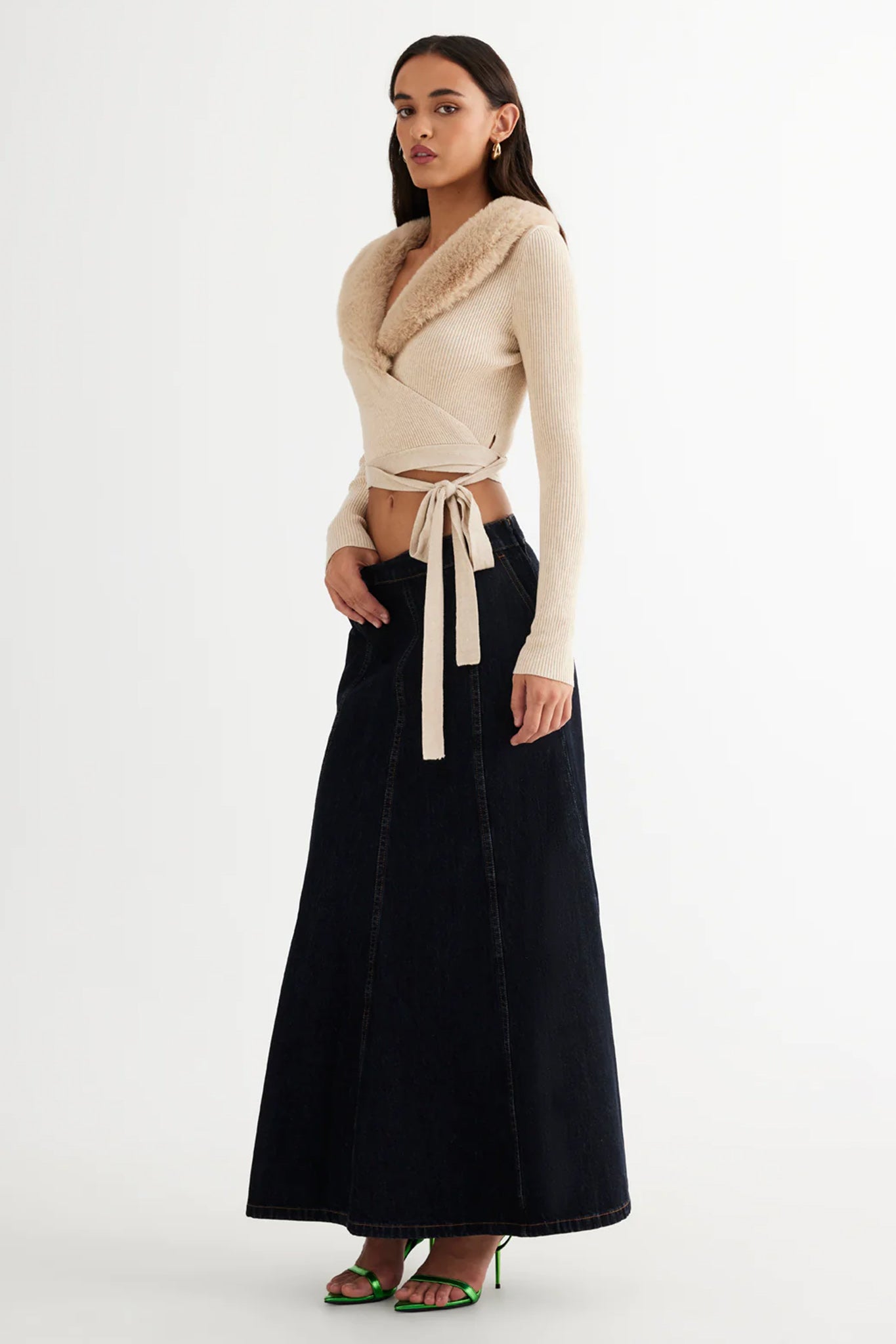 LIONESS Wyoming Denim Skirt Dark Denim by Selfie Leslie