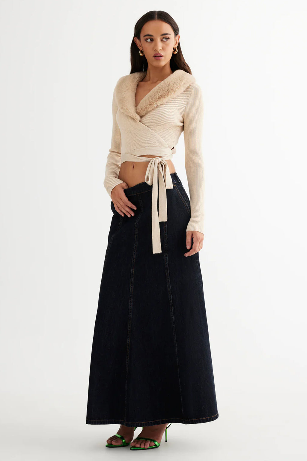 LIONESS Wyoming Denim Skirt Dark Denim by Selfie Leslie